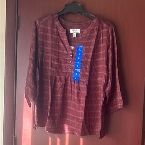 Wrangler Maroon Striped Blouse